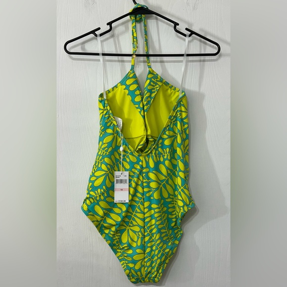 Trina Turk Trellis Twist Plunge One Piece Swimsuit Size 10 - Picture 8 of 16